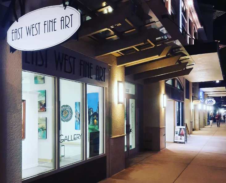 East West Fine Art at night @reviews937 Instagram