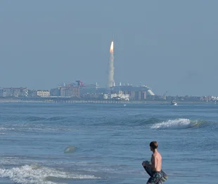 A spacecraft launched as seen at the Cocoa Beach - @cocoabeachinsider Instagram
