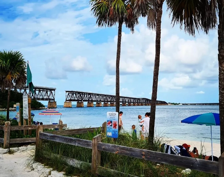 The beach and bridge at the Bahia Honda State Park - @bahiahondastatepark Instagram